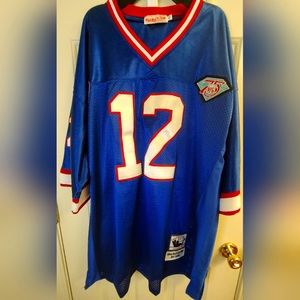 Mitchell Ness Throwbacks Buffalo Bills Jim Kelly 12 Jersey Size 56 Blue Stitched
